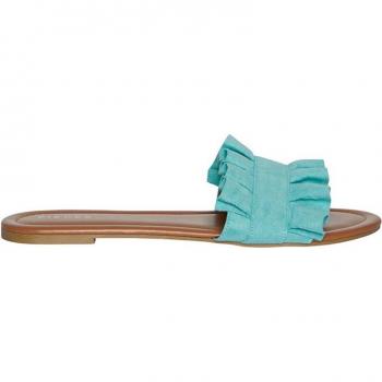 Pieces - Sandalias planas de mujer efecto piel
