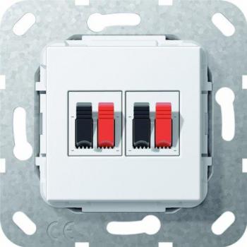 Conector Doble de Altavoz Gira 569303 Blanco Puro