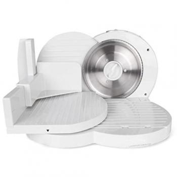 Cortafiambres Orbegozo Blanco 150 W con Cuchilla de Acero Inoxidable, 3 Velocidades y Ajuste de Grosor