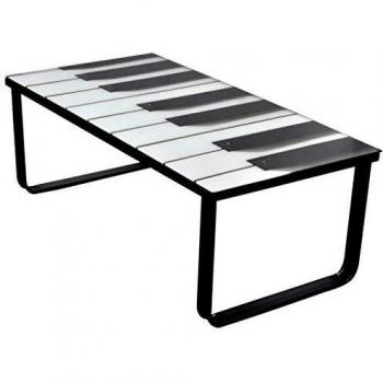 Piano Print Glass Topped Coffee Table