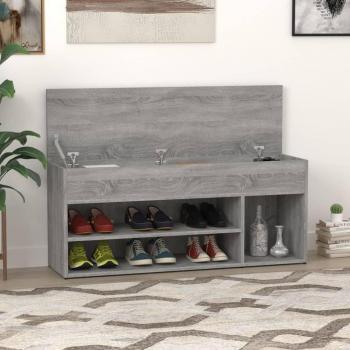 Zapatero gris Sonoma 105x30x45 cm madera multicapa