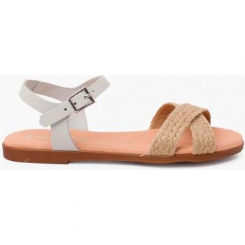 Sandalias de niña con hebilla y pala cruzada de yute