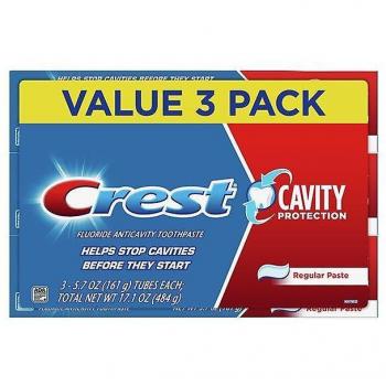 Pasta de Dientes Crest Protección contra Caries, Regular, 5.7 oz, Paquete de 3