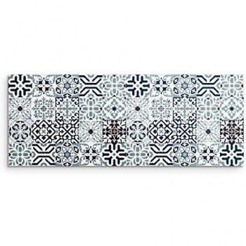 DON LETRA Alfombra Vinílica para Cocina, Salón, Dormitorio y Pasillo, 180 x 70 x 0.2 cm, Color Azul, ALV-005