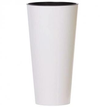 Maceta Tubus Slim 64L para Jardín, Diseño Elegante y Gran Capacidad, Dimensiones 400x400x762 mm, Color Blanco