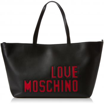 Love Moschino - Borsa Soft Nappa Pu Nero, Shoppers y bolsos de hombro Mujer, Negro