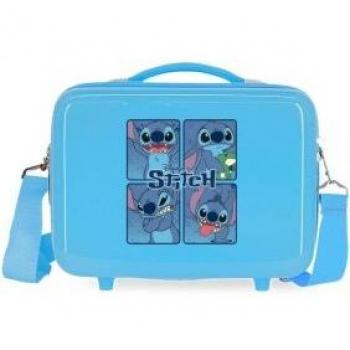 Maletín Stitch & Angel de Disney para niños, con dos compartimentos y licencia oficial - Azul