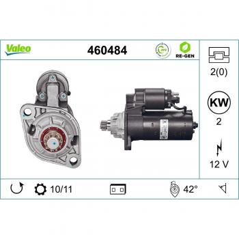 Motor de arranque VALEO 460484 - Anlasser, Motorino avviamento, Démarreur