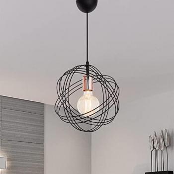 Lámpara Colgante Hove 1xE27 20W Metal Negro/Cobre 30x28 cm