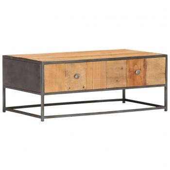 Mesa de centro de madera maciza reciclada 90x50x35 cm