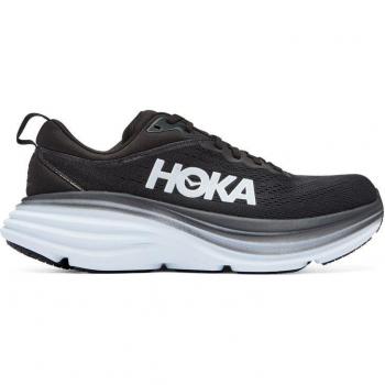 HOKA Bondi 8 Women's Running Shoes Black/White Size 8.5 (B) Rubber