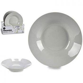 Plato Hondo de Porcelana Blanco 20,5 x 4 cm (Ø 20,6 cm)