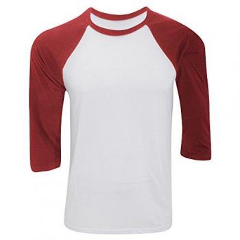 Bella + Canvas 3/4 Sleeve Baseball T-Shirt (White/True Royal, XL)