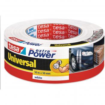Cinta adhesiva TESA 56389-00002 de alta resistencia y versatilidad, color blanco, 50 metros - Pack de 1 unidad