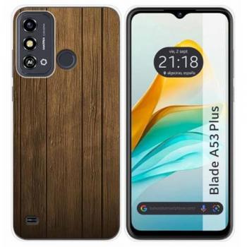 Funda de Silicona para ZTE Blade A53 Plus con Diseño de Madera y Dibujos