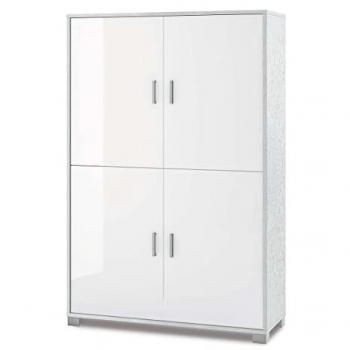 Mueble de Oficina Blanco con 4 Puertas y Estantes Sarmog - 107x41x162 cm