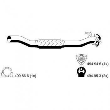 Tubo de escape ERNST 012485 para OPEL Corsa D (3/5 puertas)