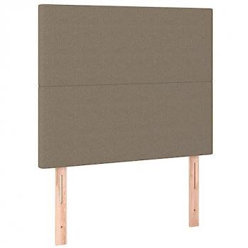 Cabecero con luces LED tela gris taupe 80x5x118/128 cm