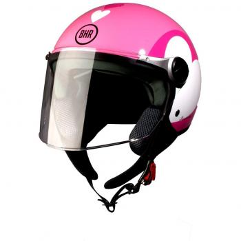 BHR 93776 Demi-Jet Love 710 Casco de Moto, Color Rosa, Talla 53/54