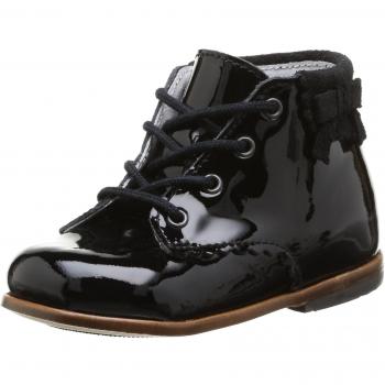 Little Mary Olea - Zapatos primeros pasos de cuero para niña negro Noir