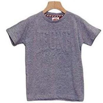 Leone - Camiseta de Manga Corta Estampada para niños - Gris Melange