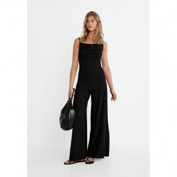 Stradivarius Black Draped Flowing Jumpsuit Size S