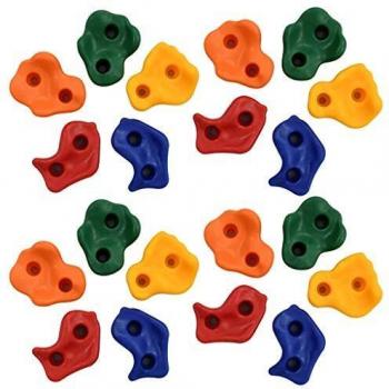 vidaXL Presas Escalada Niños y Adolescentes 20 Pzas Set Apoyos Escalar Paredes Entrenamiento Exterior 40 Tornillos Acero Incluidos PE Multicolor