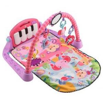 Gimnasio Piano Pataditas Rosa de Fisher Price con alfombra suave, piano electrónico, juguetes colgantes interactivos y diseño para estimular el desarrollo sensorial y motor