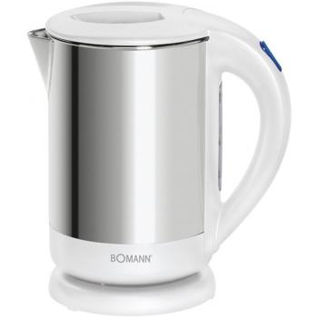 Bomann WKS 5010 CB - Hervidor de agua eléctrico, capacidad de 1,7 l, 2400 W, color blanco y gris