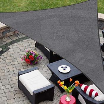 HAIKUS Toldo Vela Triangular 5x5x7,1 m, Vela de Sombra Triángulo Rectángulo HDPE, Transpirable, Resistente y 95% Protección Rayos UV para Exterior, Jardín, Terrazas