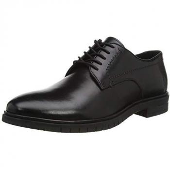 Hush Puppies Sterling Black Leather Memory Foam Oxford Shoes for Men - Size UK 6