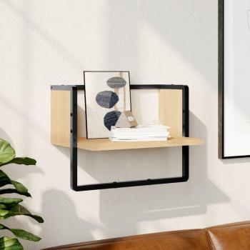 Estante de pared con barra 40x25x30 cm Negro, Roble Sonoma, Roble ahumado Mueble Almacenaje Estantería para Oficina, Estudio, Dormitorio Estantería/Librería/ mueble de