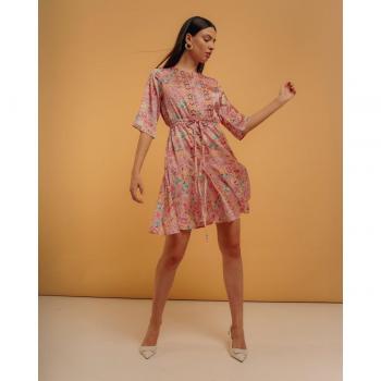 Vestido corto con volante y lágrimas en escote NIZA