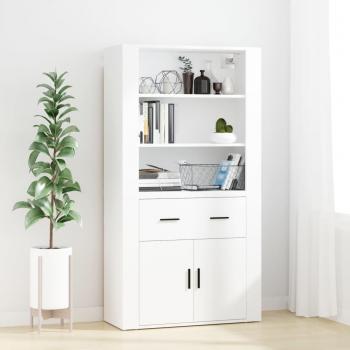 Aparador alto de múltiples capas de madera contrachapada blanco