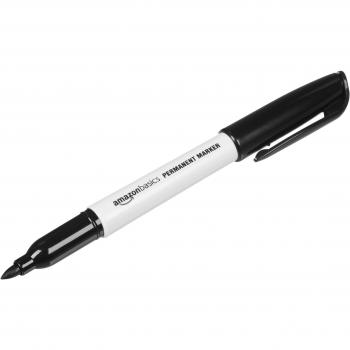 Rotuladores permanentes Amazon Basics - Negro, 12 unidades