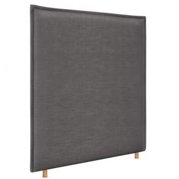 Cabecero de Lino Natural Tapizado con Ribete Hasta el Suelo y Grosor de 8cm para Cama Dormitorio Moderno (Gris Oscuro, 110x120cm)