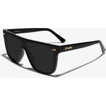 Gafas de sol unisex rectangulares en color negro con montura extragrande