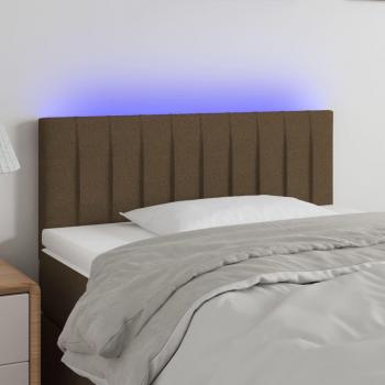 Cabecero LED de Tela Marrón Oscuro 90x5x78/88 cm