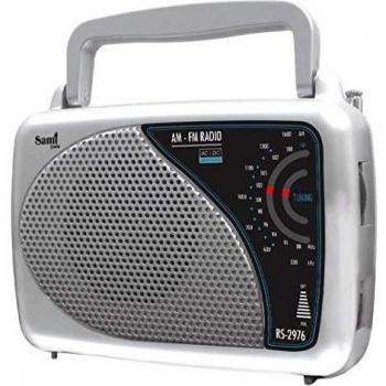 Sami-RS2976 Radio con asa analógica SAMI de 2 Bandas FM/Am recepción Entrada de Auriculares y Antena Telescópica. Circuito Integrado Correa de Mano.