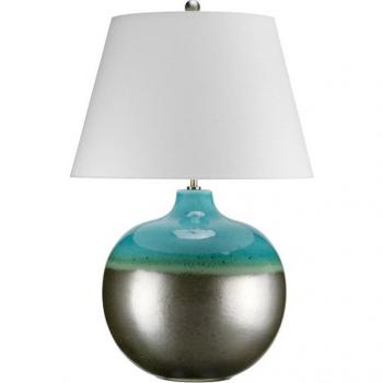 Lámpara de mesa Laguna Glaze turquesa y grafito 71 cm, Elstead - Laguna - Lámpara de mesa 1 luz Grafito, Turquesa, E27