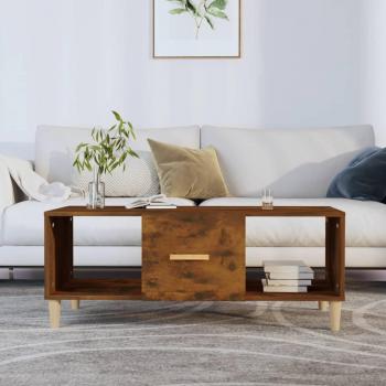 Mesa de centro madera contrachapada 102x50x40 cm en colores Blanco, Negro y Gris hormigón; también disponible en roble ahumado
