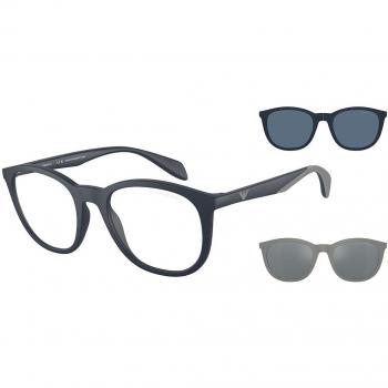 Emporio Armani EA4211F Asian Fit With Clip-On 50881W Men's Eyeglasses Blue Size 53 - Blue Light Block Available