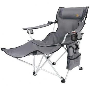 Grand Canyon Giga - Silla de camping plegable con apoyapiés, aluminio gris/negra