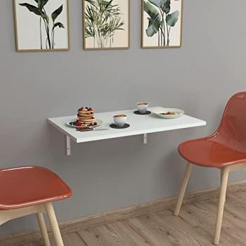 Mesa Mural Plegable Klepp 72 x 45 cm Aglomerado/Metal Blanca
