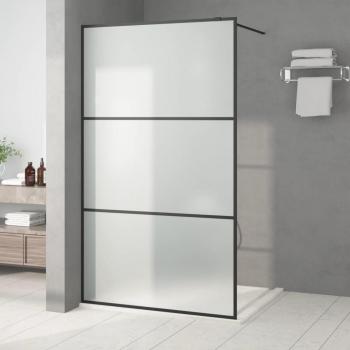 Mampara de ducha de vidrio esmerilado negro 115x195 cm ESG
