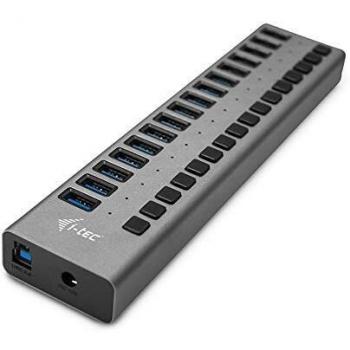 i-tec HUB de 16 Puertos USB A 3.0 con Adaptador de Corriente 90 W, 16x Puerto de Carga USB 3.0