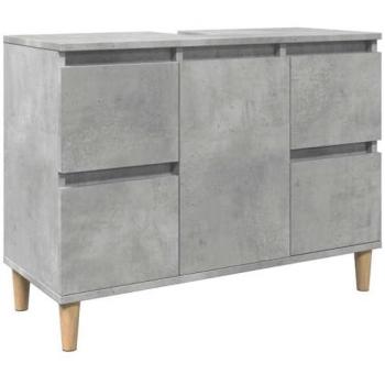 Armario de Lavabo Gris Hormigón 80x33x60 cm Madera Ingenierizada