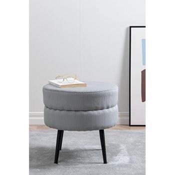 Puf de pana Pot negro y gris 40x40x40 cm Venture Home Multicolor