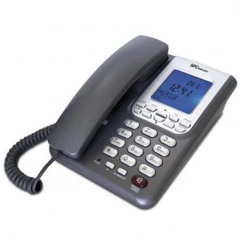 Teléfono Fijo Telecom 3284 Supletorio - Teclas Grandes, Manos Libres, 3 Memorias Directas, Amplificación Alternativa - Gris