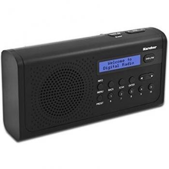 Karcher DAB 2405 Radio Digital Portátil con DAB+/FM, Batería y Conexión a Red, Pantalla LCD, Altavoz y Conector para Auriculares